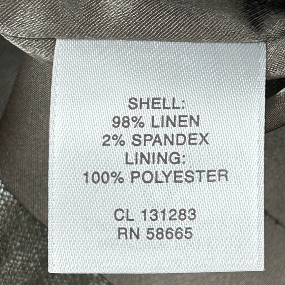 Classiques Entier Nordstrom brand Linen Dress metallic roses on Loden size 10 - Picture 3 of 13